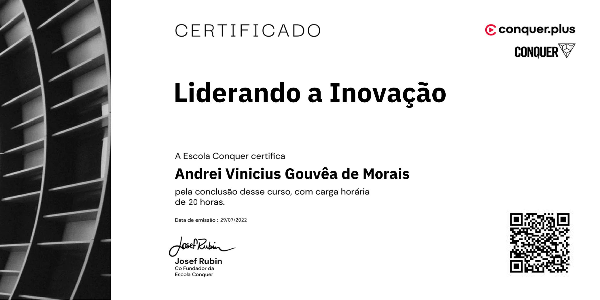 Certificado de Liderando a Inovação